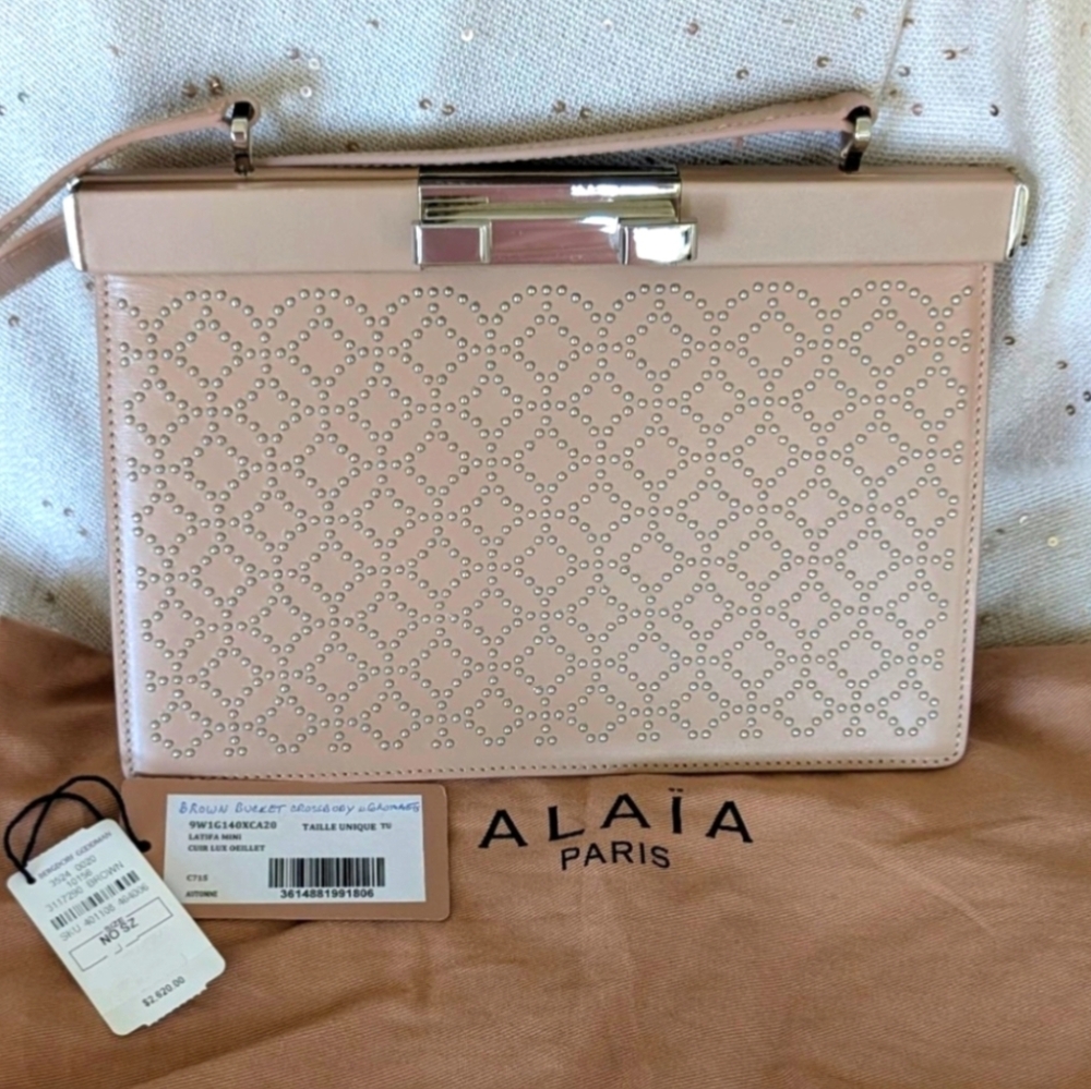 NWT ALAIA Arabesque Taupe Shoulder Or Crossbody Bag